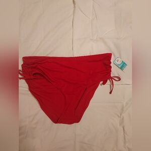 Red Swimsuit Bottom with Side Ties Size 1X